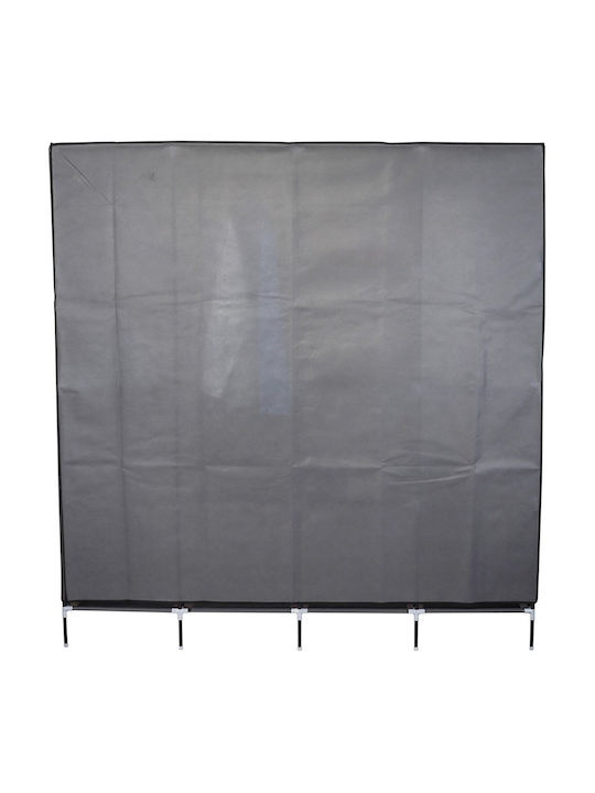 Saska Garden Fabric Wardrobe with Zipper and Shelves in Gray Color 168x45x172cm