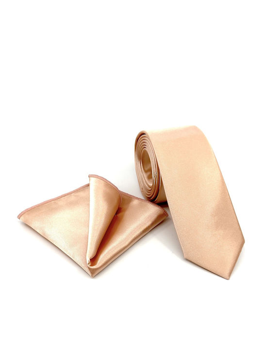 Legend Accessories Men's Tie Set in Orange Color ΩΜΑ PEACHPUFF