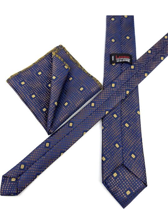 Legend Accessories Σετ Ανδρικής Γραβάτας με Σχέδια σε Μπλε Χρώμα