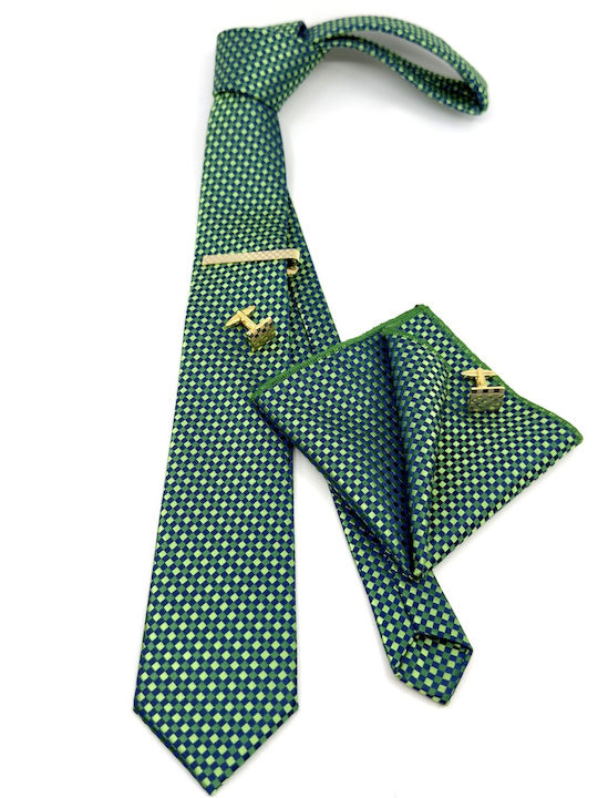 Legend Accessories Herren Krawatten Set Gedruckt in Grün Farbe