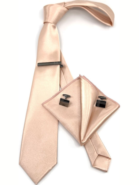 Legend Accessories Men's Tie Set in Orange Color ΩΜΑ PEACHPUFF