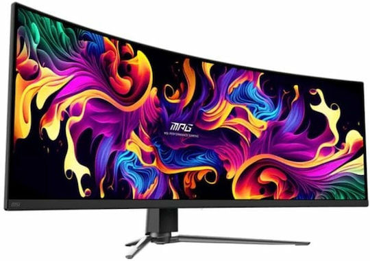 MSI 491CQP Ultrawide QD-OLED HDR Curved Gaming Monitor 49" 5120x1440 144Hz με Χρόνο Απόκρισης 0.03ms GTG Ασημί