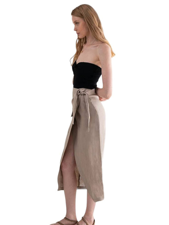 Mind Matter Envelope Skirt Beige