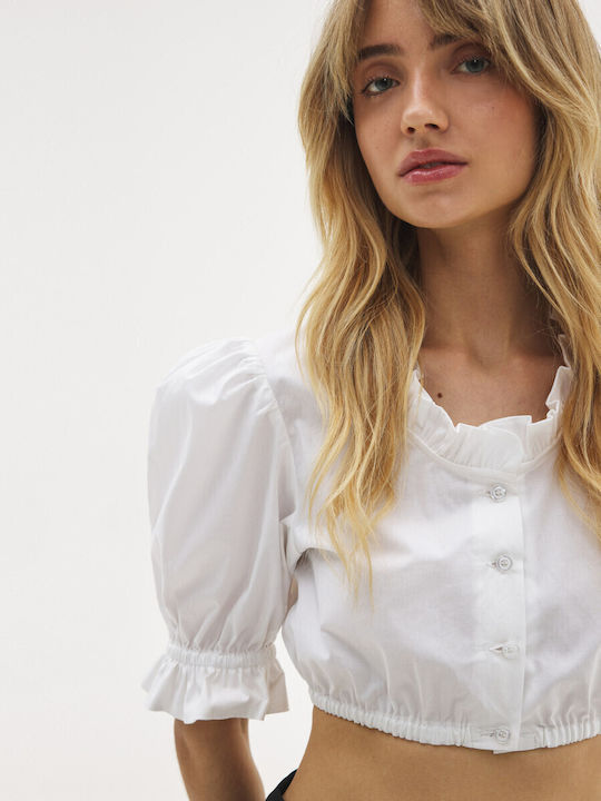 Women's Crop Top Cotton White