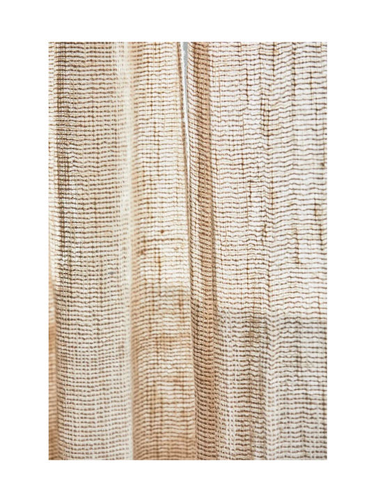 Calma House Vorhang für Fenster mit oberen Registern Beige 140x280cm