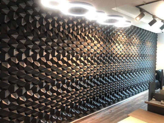 3D Стенен Панел Черен 14x14x3.8см 54 Бройки 3D Стенен Панел Черен 14x14x3.8см 54 Бройки
