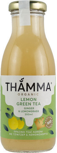 Thamma Organic Ice Tea Carbonated Organic 300ml Green Tea Lemon Ginger Lemongrass