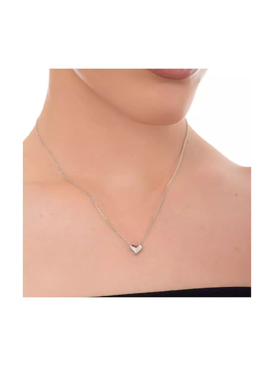 Oxzen Necklace with design Heart from Silver