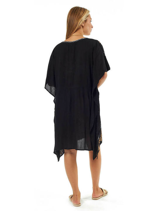 Verde Feminin Caftan de Plajă Black