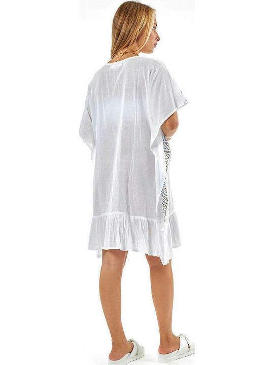 Verde Feminin Caftan de Plajă Alb