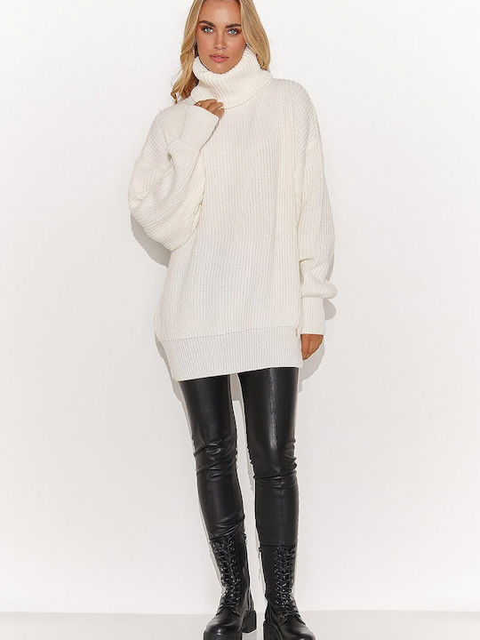 Makadamia Long-sleeved Women's Pullover Turtleneck Beige