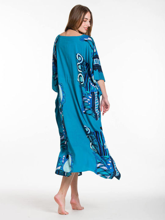 Rima Beachwear Damen Kaftan Strand Turquoise