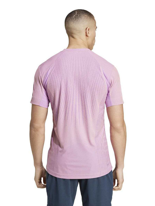 Adidas Men's Athletic T-shirt Short Sleeve Semi Pink Spark / Preloved Purple