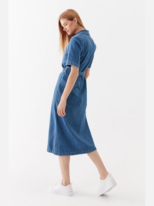Only Summer Maxi Shirt Dress Dress Denim Blue