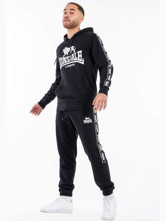 Lonsdale Men's Sweatshirt with Hood Black/White