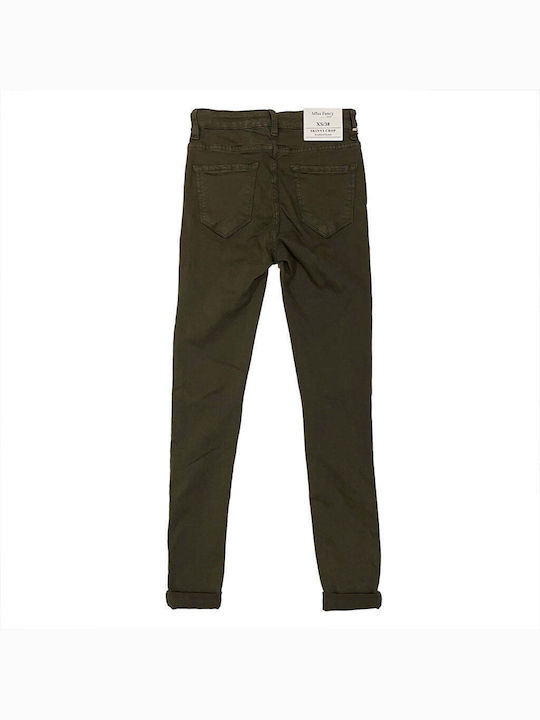 Women's Jean Trousers with Rips in Skinny Fit Khaki