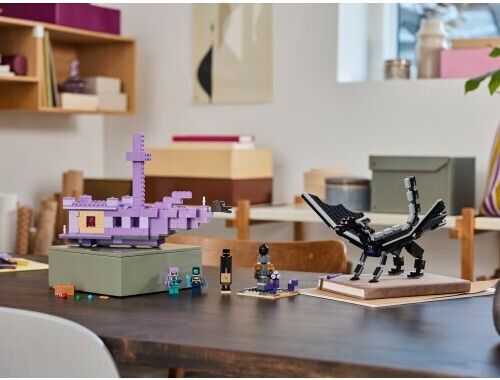 LEGO Minecraft Dragonul Ender și Nava End pentru 8+ Ani 657 Bucăți