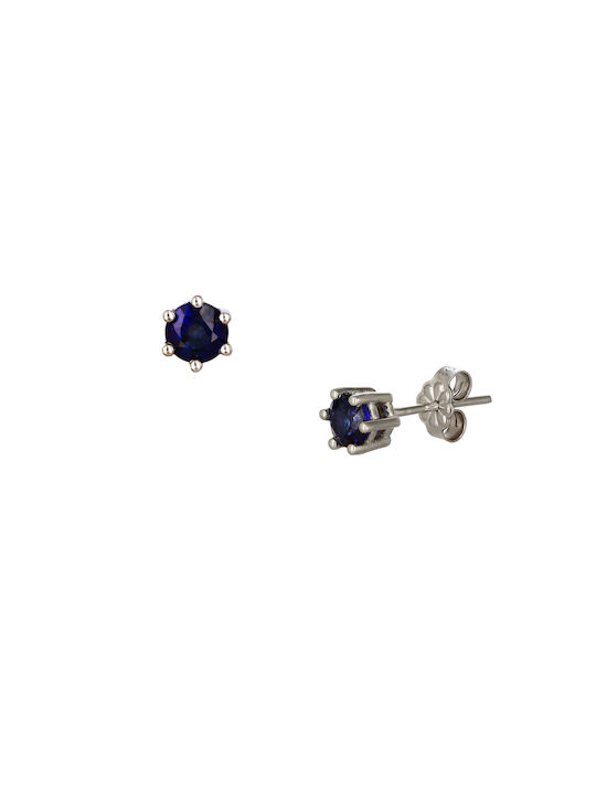 Single Stone Sapphire Earrings White Gold K18 P-70936 White Gold K18