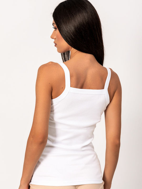 Women's Cotton T-Shirt with Spaghetti Strap White