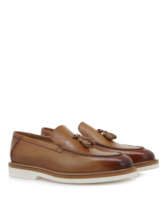 Giovanni Morelli Men's Leather Loafers Tabac Brown