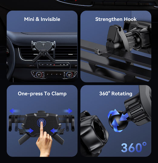 Usams Car Mobile Mount with Anti-Slip Surface Black