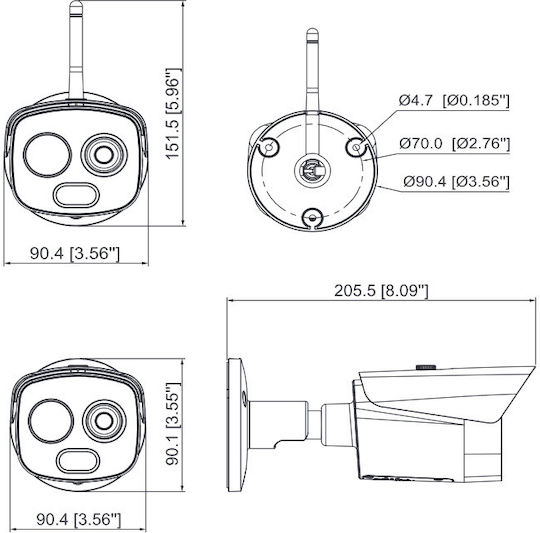 Dahua TPC-BF1241-B3F4-S2 CCTV Thermal Surveillance Camera Full HD+ 4MP Waterproof