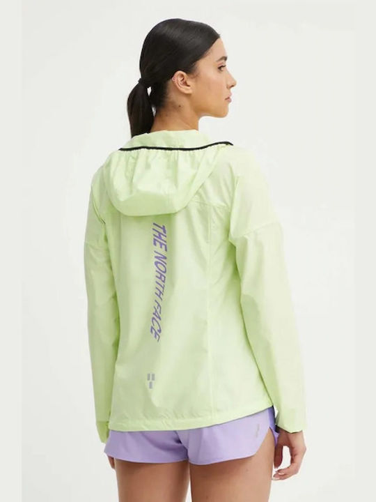 The North Face Higher Women's Running Short Lifestyle Jacket Waterproof and Windproof for Spring or Autumn with Hood Higher Lime