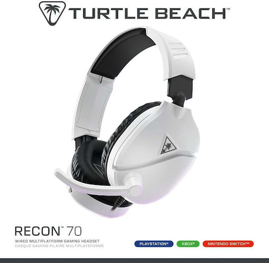 Turtle Beach Recon 70 Over Ear Gaming Headset with 3.5mm Connectivity White for Nintendo Switch PC PS4 PS5 XBOX