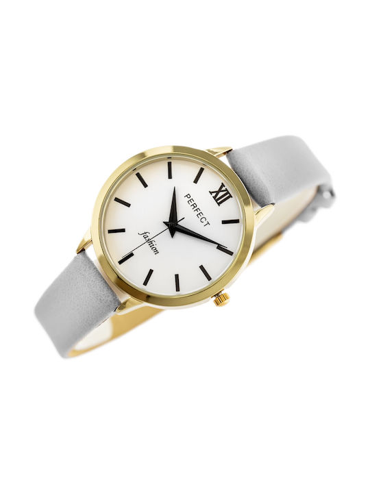 Perfect Watch with White Leather Strap