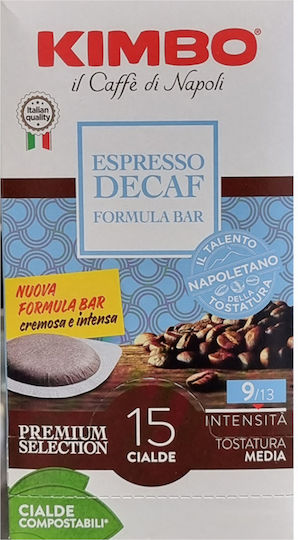 Kimbo Κάψουλες Espresso Decaffeinato Decaffeine Συμβατές με Μηχανή E.S.E. Pod 15caps