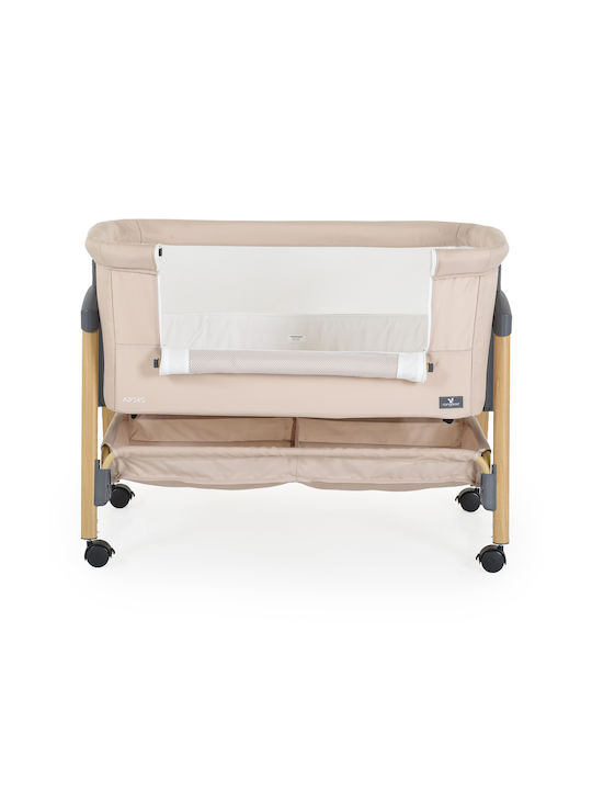 Cangaroo Cradle Adoro with Mattress, Side Opening, and Wheels Khaki