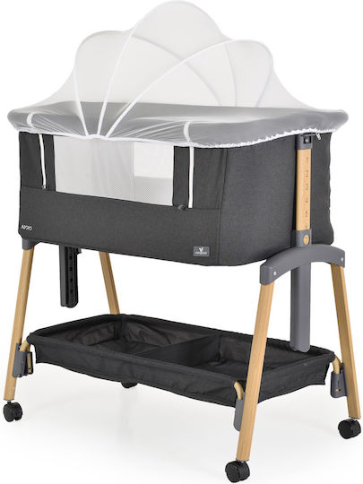 Cangaroo Cradle Adoro with Mattress, Side Opening, and Wheels Black