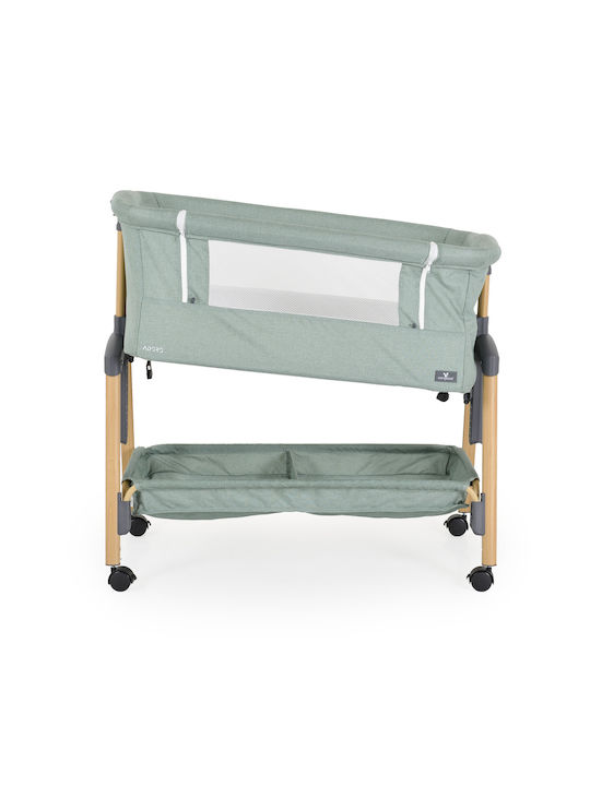Cangaroo Cradle Adoro with Mattress, Side Opening, and Wheels Green