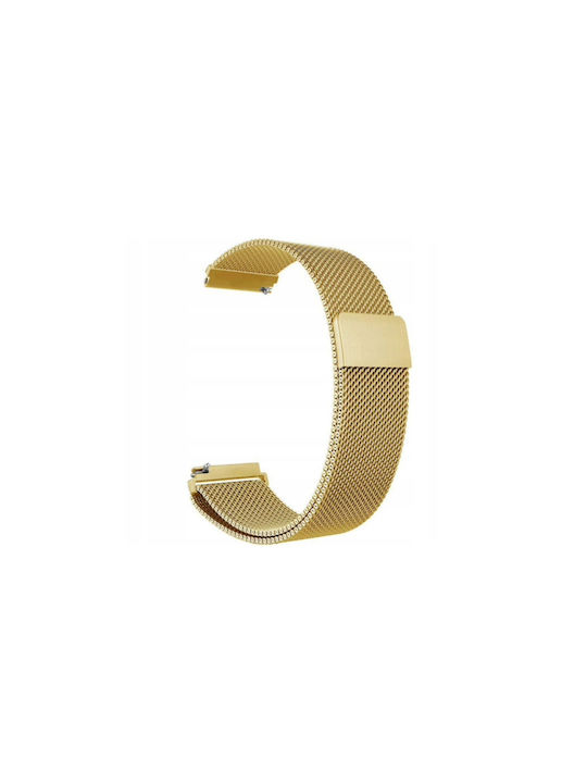 Spacecase Milanese Universal Metallarmband für Smartwatches 20mm Edelstahl Gold 5903943240739