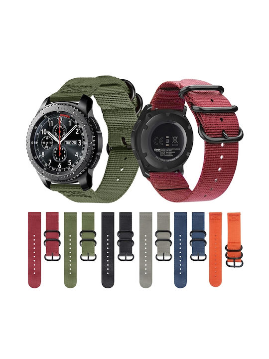 Samsung Galaxy Watch Active 2 22мм Gear S3 Найлонови Три Пръстена Армейско Зелено