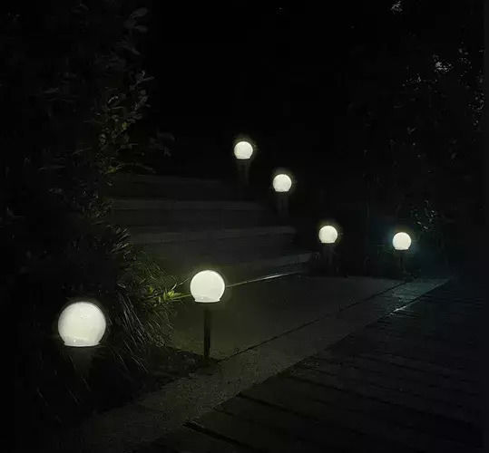 Gardlov Σετ 6 Καρφωτά Ηλιακά Φωτιστικά Μπάλες Ψυχρό Λευκό με Αισθητήρα Κίνησης και Φωτοκύτταρο IP44 35x9εκ.