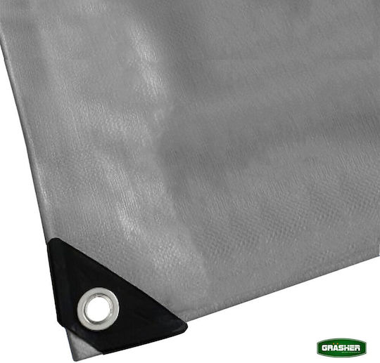 Grasher Waterproof Tarpaulin 250gr/m² 10x6m. Heavy Duty Gray