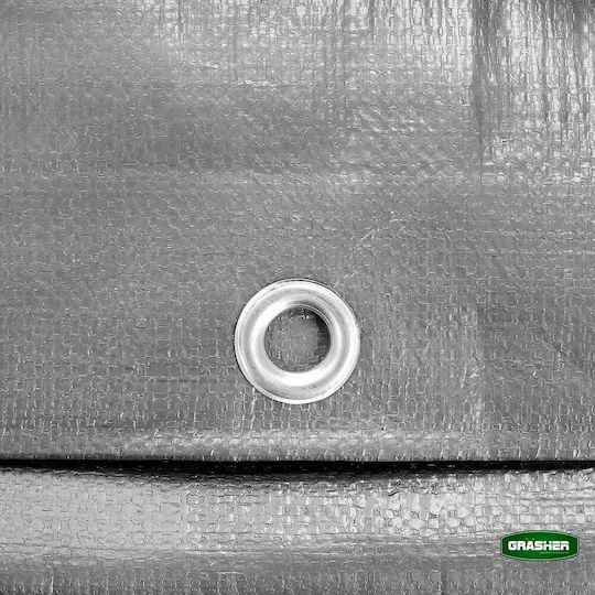 Grasher Waterproof Tarpaulin 250gr/m² 10x5m. Heavy Duty Gray
