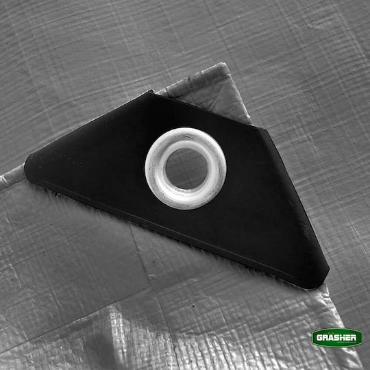 Grasher Αδιάβροχος Μουσαμάς 250gr/m² 8x6μ. Βαρέως Τύπου Γκρι