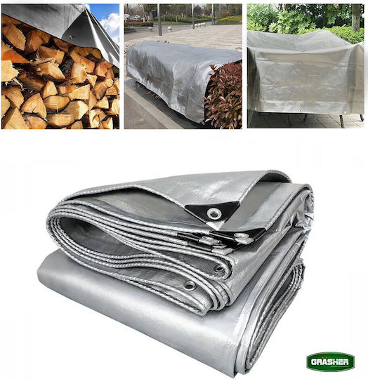 Grasher Αδιάβροχος Μουσαμάς 250gr/m² 3x2μ. Βαρέως Τύπου Γκρι