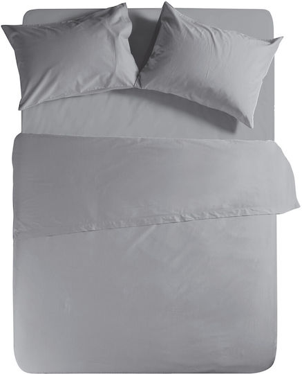 Nef-Nef Homeware Doppelter 140x200+30cm mit Gummizug Basic Light Grey