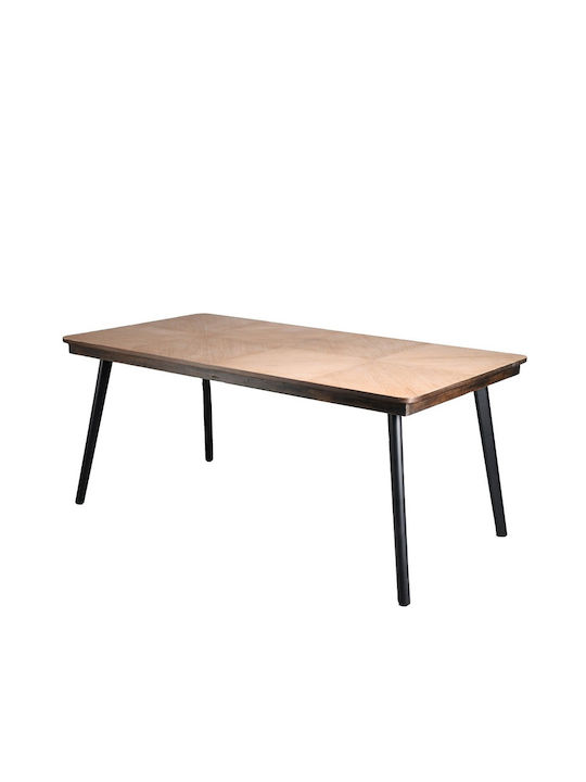 Tisch Speisesaal Holz mit Metallgestell Metal 180x90x77cm
