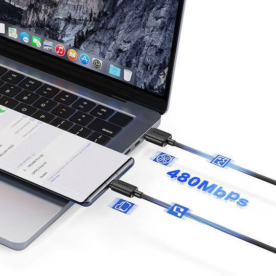 Usams US-SJ688 USB 2.0 Кабел USB-C Мъжки - USB-A 15W Розов 1м SJ688USB04