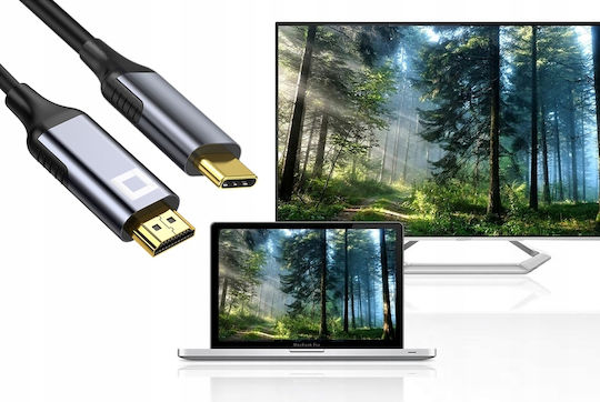 Kabel HDMI-Stecker - USB-C-Stecker 2m Gray