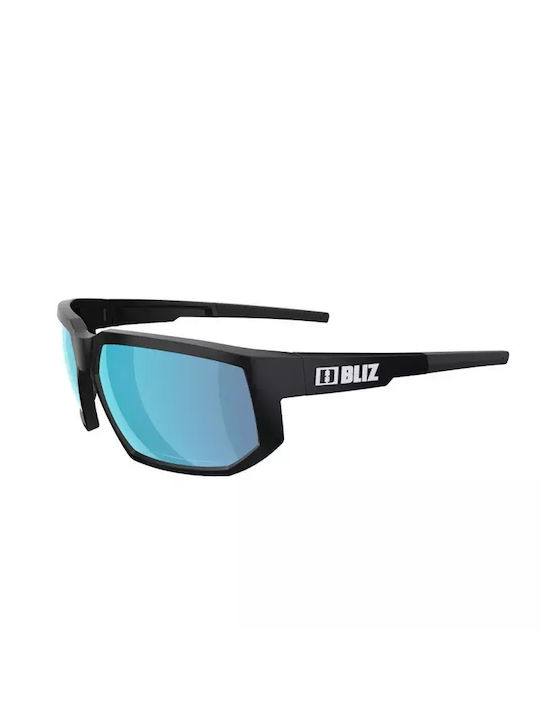 Bliz Peak Sunglasses with Black Plastic Frame and Light Blue Lens