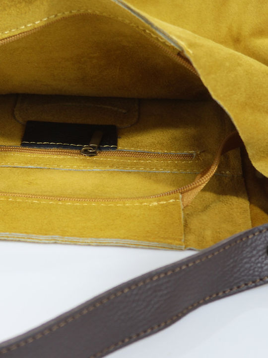 Passaggio Leather Leather Women's Bag Shopper Shoulder Yellow