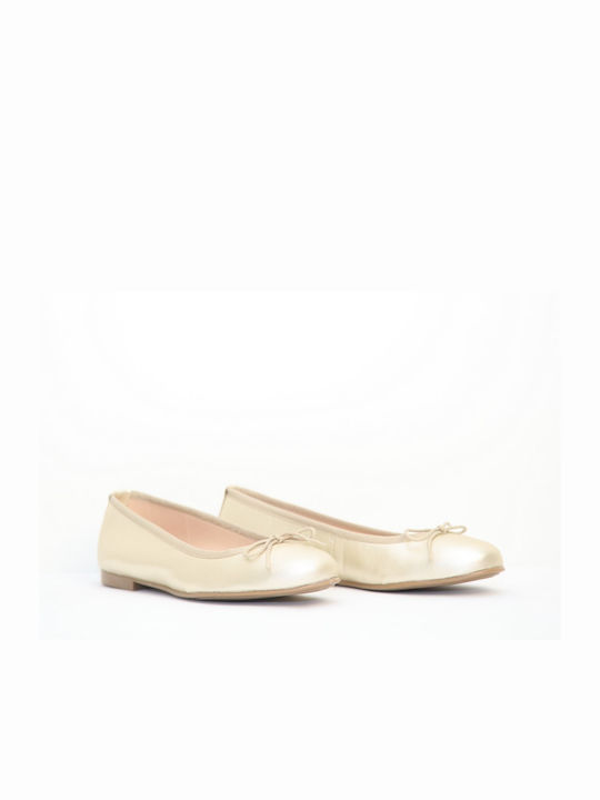 Anteos Leather Ballerinas Gold