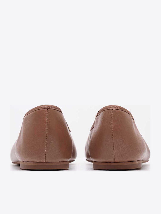 Leather Ballerinas Dafne Tabac Brown