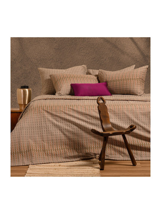 Melinen Sheet Set with 1 Pillowcase Semi Double with Elastic 120x200+32cm. Mini Tundra Beige 2pcs