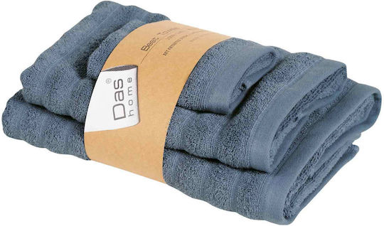 Das Home 3-tlg. Set Badetücher 0723 Blue Gewicht 550gr/m²